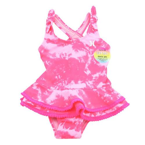 Hurley Ruffle Mädchen-Badeanzug - Farbe: Rosa, Größe: 12M