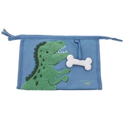 Dino World T-Rex mini green cosmetic bag