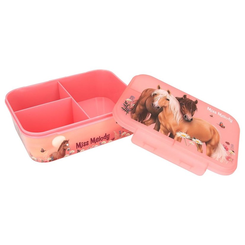 Miss Melody Snackbox, zwei Pferde auf einer Wiese, Ziegelsteine