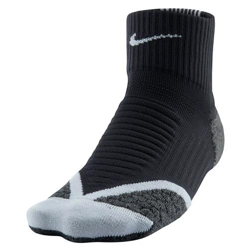 Nike Elite Running Cushion QTR Men’s Socks - Color: Black, Size: 46