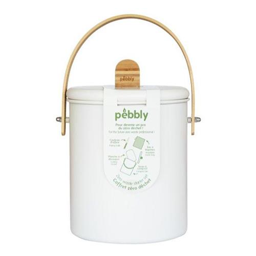 Pebbly NBA193 komposztáló szett, 4,5 l, krém színű