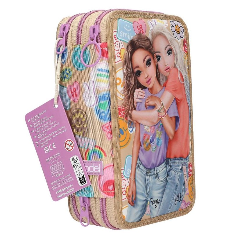 Three-tier pencil case with Top Model Girl Power, Fergie & Jill accessories
