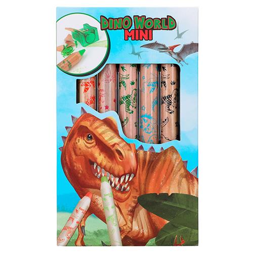 Dino World Mini crayon set with sharpener
