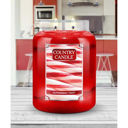 Świeca Country Candle duża, Peppermint Twist