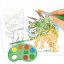 Malbuch mit Wasserfarben und Pinsel Dino World Colour me up paper
