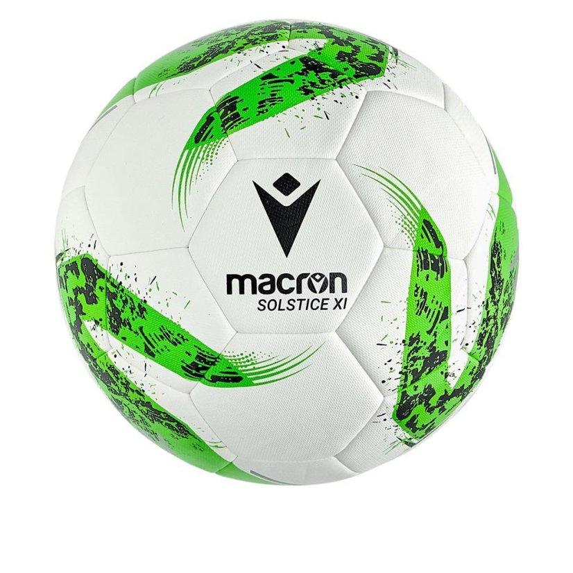 Fußball Macron Solstice XI - Farbe: Weiß/Grün, Größe: 4