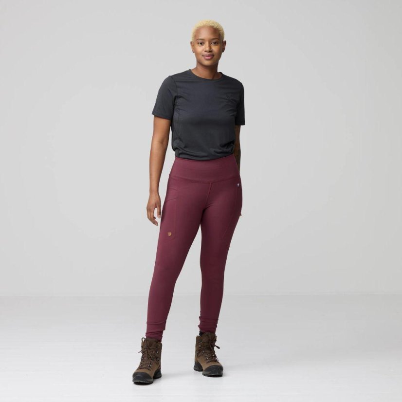 Dámské legíny Fjällräven Abisko Tights - Kolor: Czerwony, Rozmiar: S