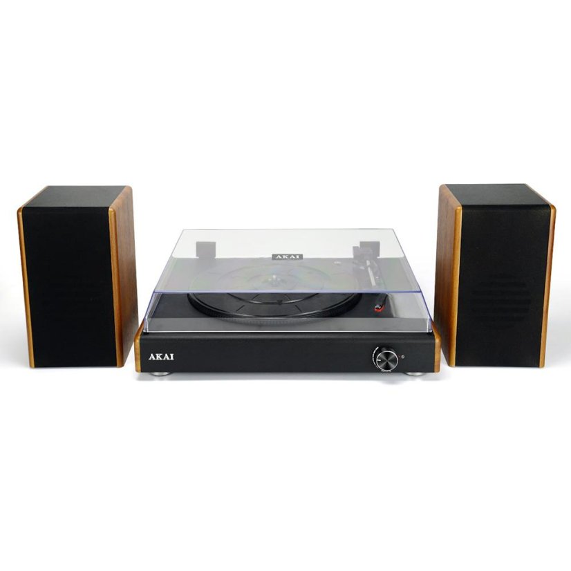 AKAI ATT-240SP black-wood turntable with speakers
