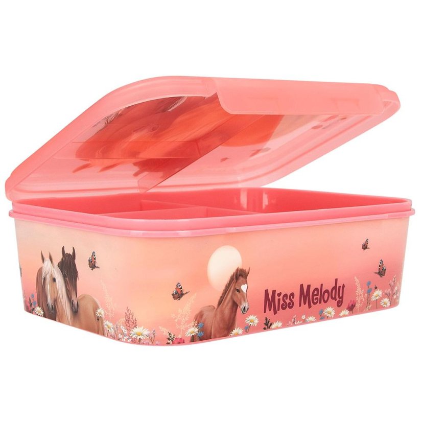 Miss Melody Snackbox, zwei Pferde auf einer Wiese, Ziegelsteine