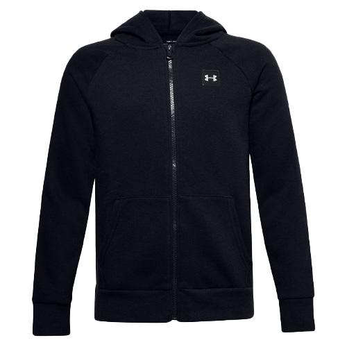 Under Armour Rival Fleece FZ Hoodie for Boys - Color: Black, Size: L
