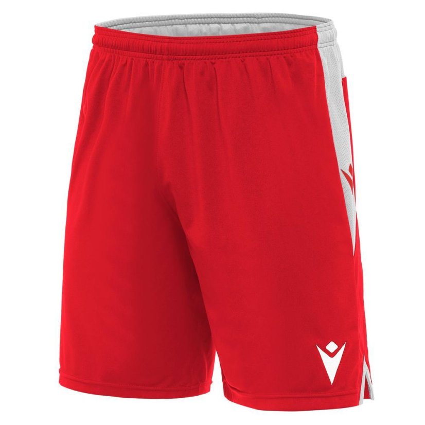 Fußballshorts Macron Tempel - Farbe: Rot/Weiß, Größe: M