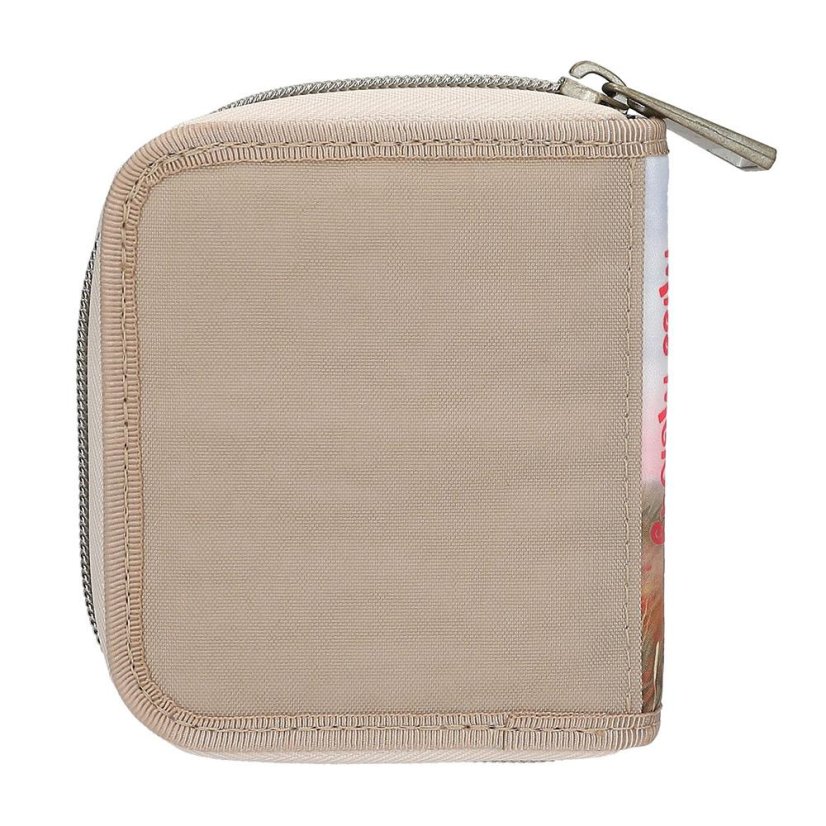 Miss Melody Poppy Sand fabric wallet with zipper