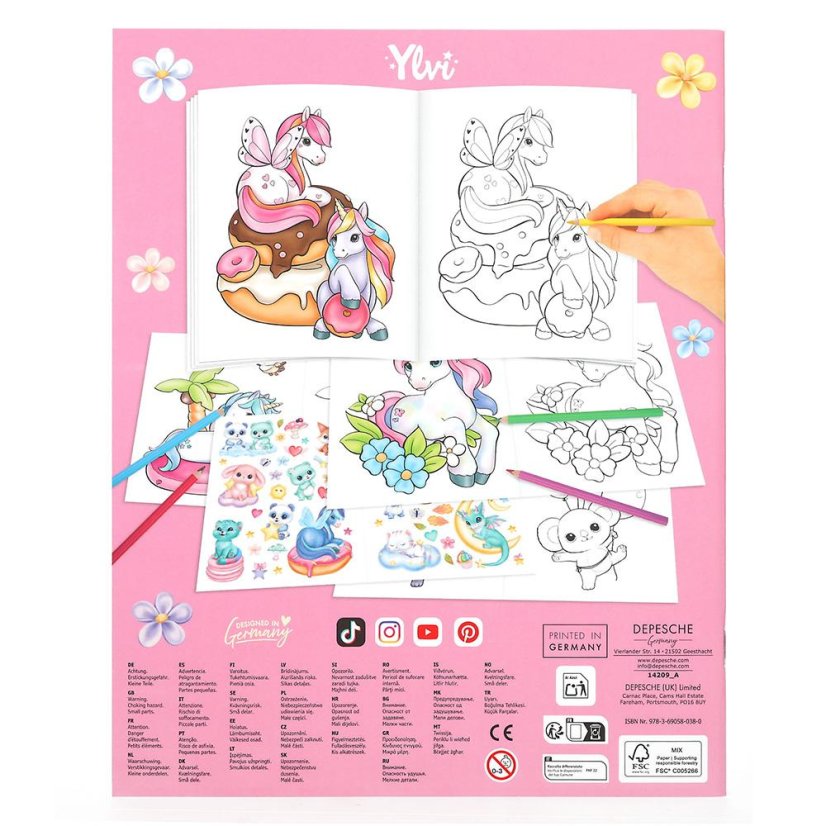 Kreatívne omaľovánky s nálepkami Unicorn Ylvi