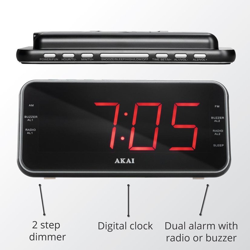 AKAI ACR-3899 čierny rádiobudík