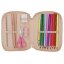 Single-layer pencil case with accessories and Kitty & Doggy pocket