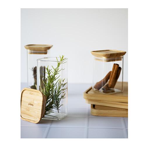 Set aus 2 Glasbehältern Pebbly PKV-048, 320 ml