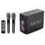Speaker with microphones and AKAI ABTSW-120 black controller
