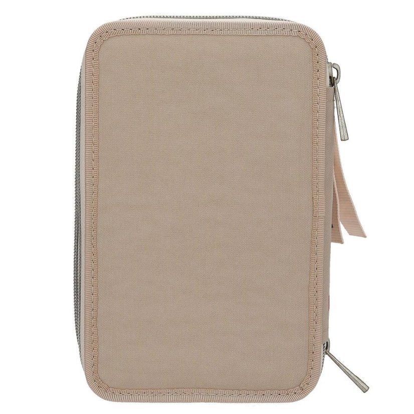 Three-tier pencil case with Miss Melody Poppy Sand accessories