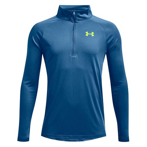 Jungen-T-Shirt Under Armour UA Tech 2.0 1/2 Zip - Farbe: Schwarz, Größe: 149-160