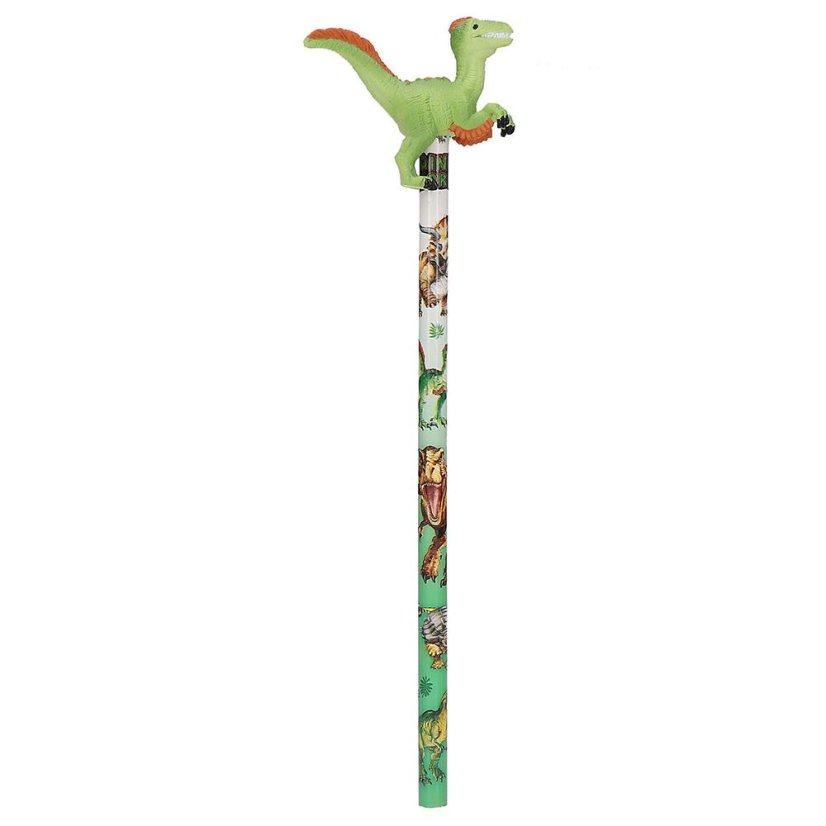 Grafitová ceruzka s figúrkou Dino World, dinosaurus Velociraptor