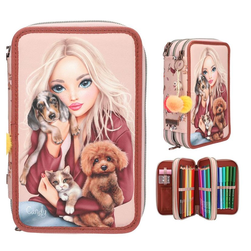 Dreistöckiges Federmäppchen mit Zubehör Top Model Fur Ever Friends