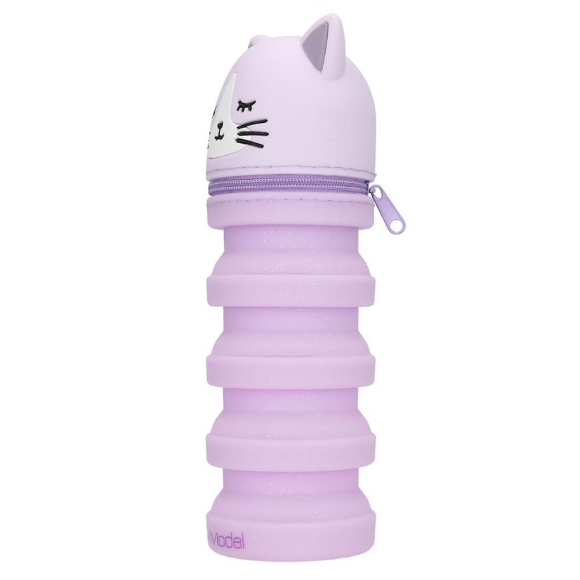 Top Model Silicone Pencil Case – Blooming Kitty Purple Kitten