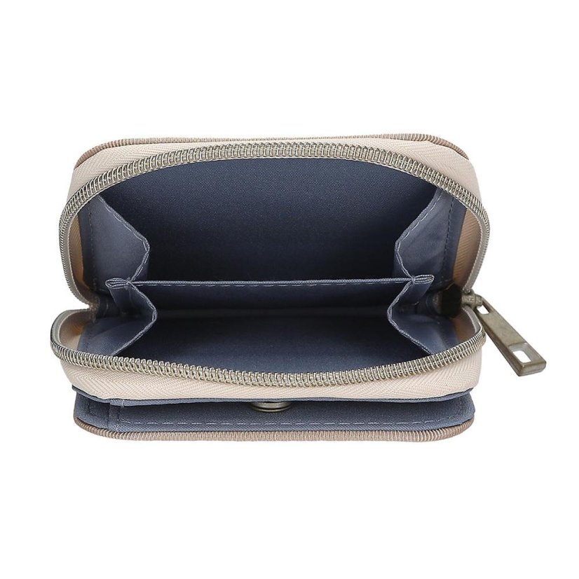 Miss Melody Poppy Sand fabric wallet with zipper