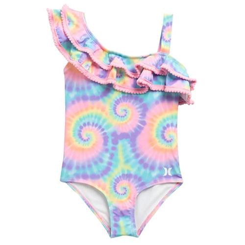 Mädchen-Badeanzug Hurley Assymetrical Ruffle Junior - Farbe: Violett, Größe: 98-104