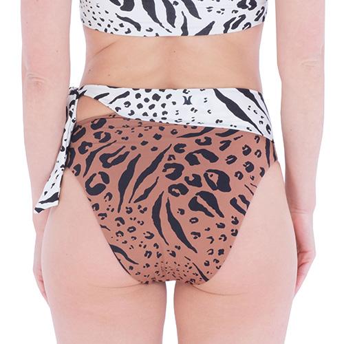 Damen-Badeanzug Hurley Animix Moderate High Waist - Farbe: Braun, Größe: L