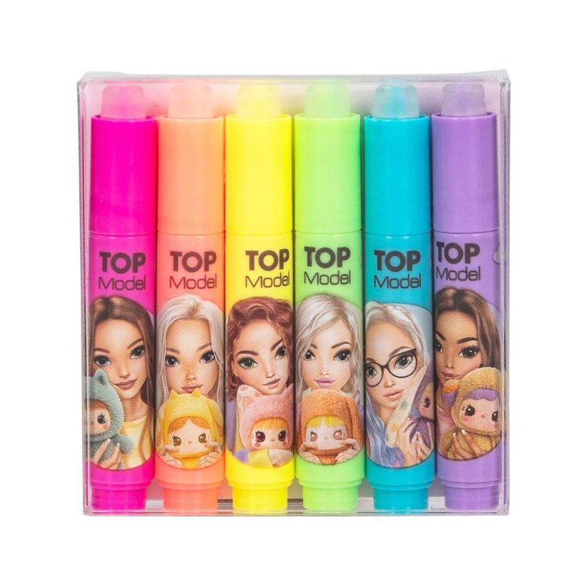 Top Model Erasable Mini Highlighters, 6 Colors