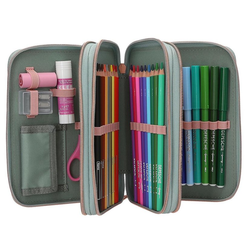 Three-tier pencil case with Miss Melody Romantic Fields accessories