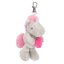Plush unicorn keychain with carabiner Ylvi, gray with pink heart