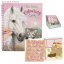 Spiral coloring book with Miss Melody sequin patch