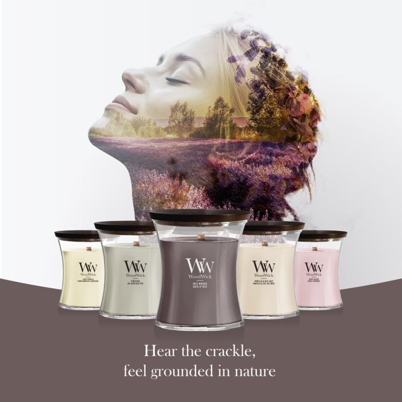 WoodWick Medium Candle, Iris Woods