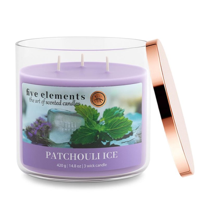 Five Elements Patchouli Ice scented candle, 420 g, 3 wicks
