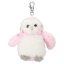 Snukis plush owl with carabiner, pink