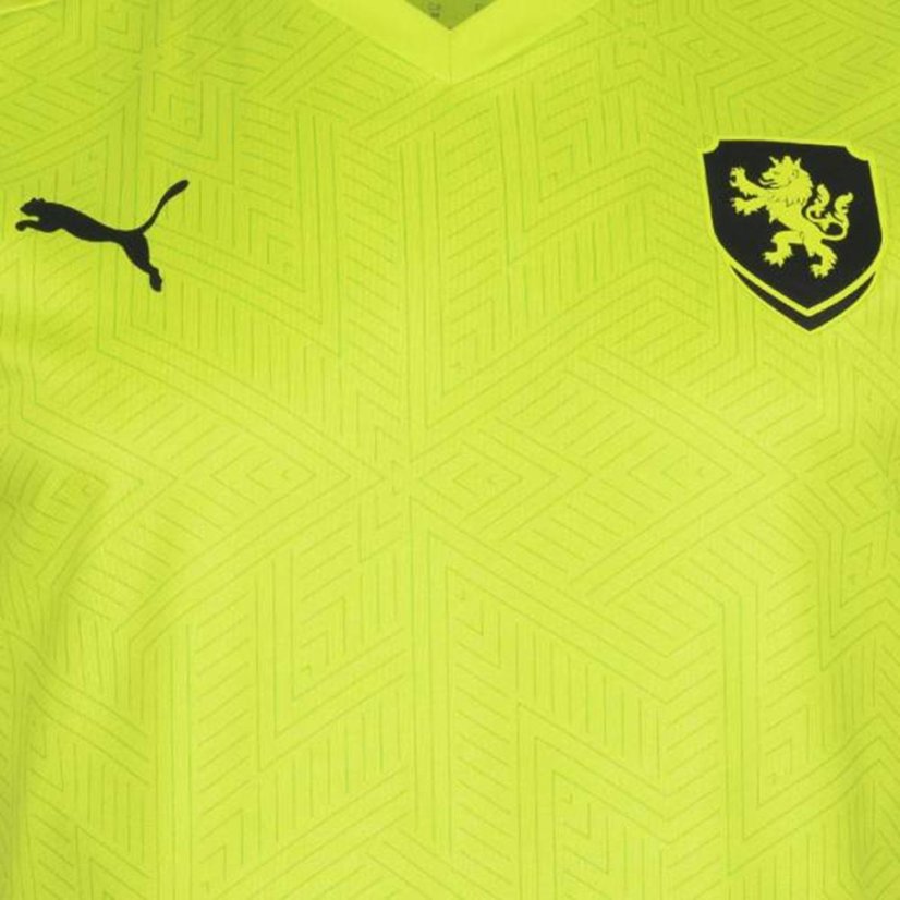 Gyermek mezek Puma Czech Republic Away - Szín: Neon sárga, Méret: 128