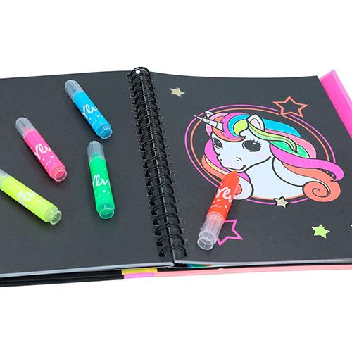 Malbuch mit Filzstiften und Aufklebern Ylvi Neon Colouring Book