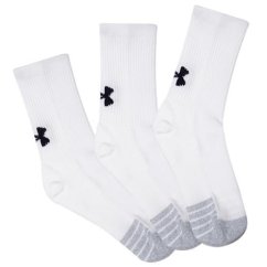 UA Youth Heatgear Crew-WHT