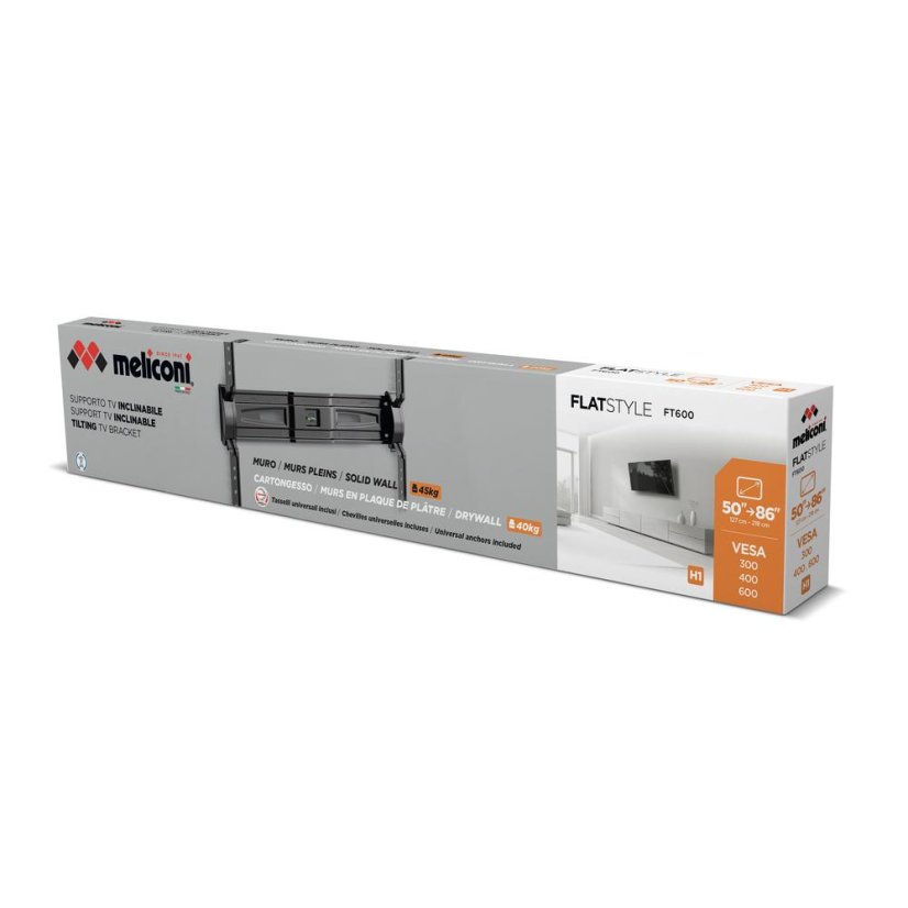 TV-Halterung (Wand/Trockenbau) Meliconi 580481 FlatStyle FT 600 CG schwarz