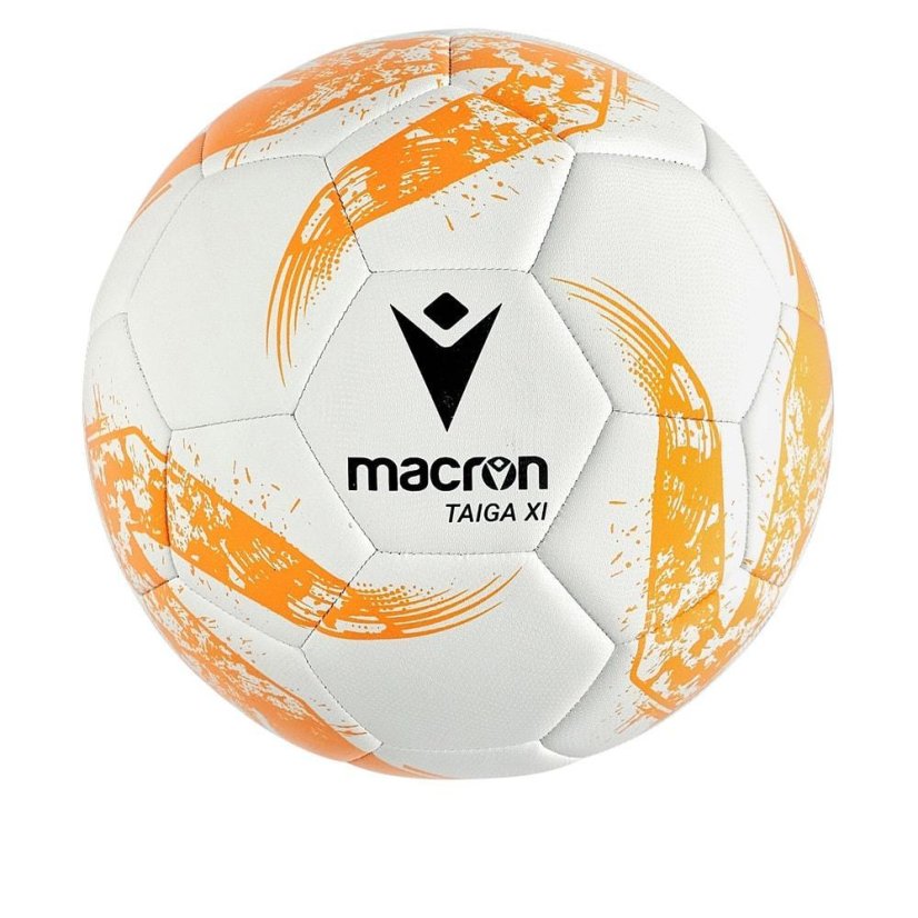Futbalová lopta Macron Taiga XI - Farba: Oranžová/biela, Veľkosť: 5