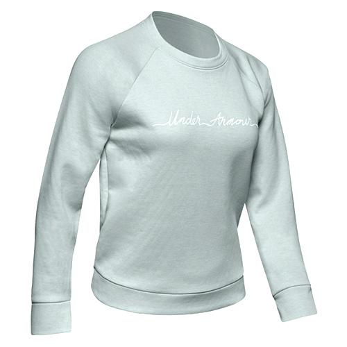Under Armour Recovery Fleece Script Crew Damen-Sweatshirt - Farbe: Weiß, Größe: M