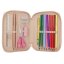 Single-layer pencil case with accessories and Kitty & Doggy pocket