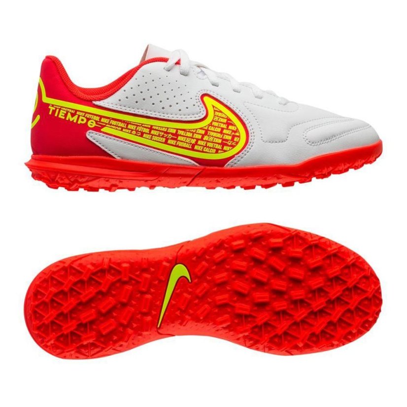 Dětské kopačky Nike Tiempo Legend 9 Club TF - Barva: Bílá/červená, Velikost: 35.5