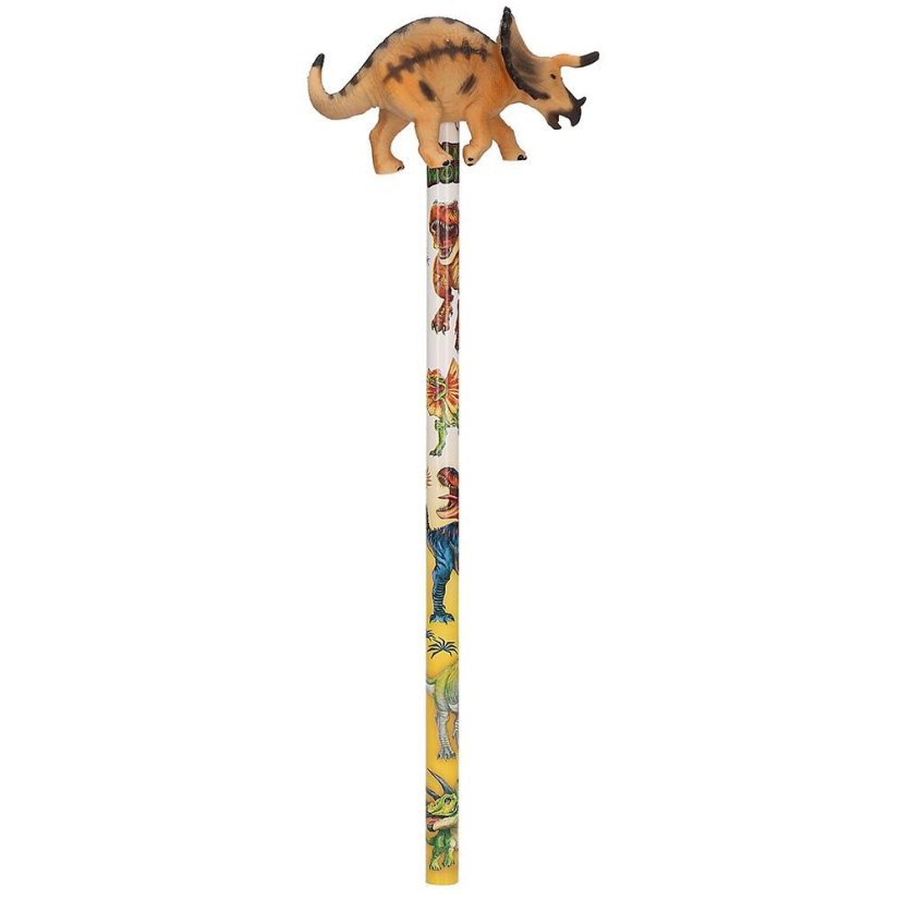Grafitová ceruzka s figúrkou Dino World, dinosaurus Triceratops