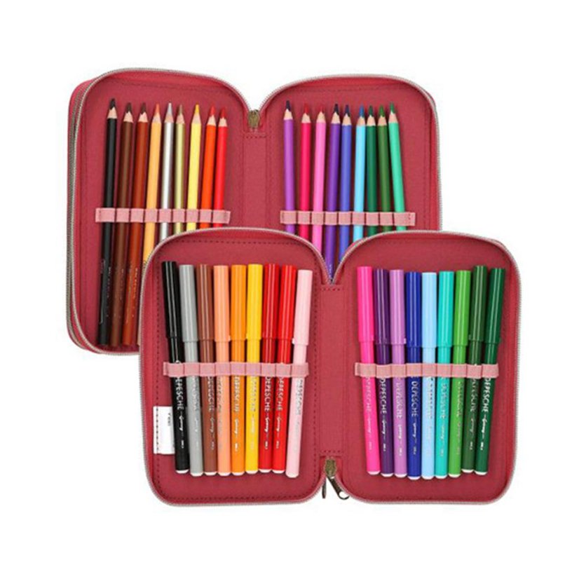 Three-tier pencil case with Top Model Leoheart accessories