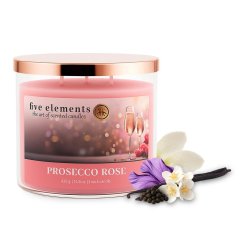 Five Elements Prosecco Rose scented candle, 420 g, 3 wicks