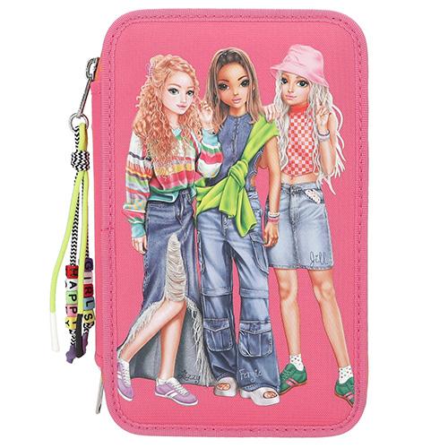Three-tier neon pencil case with Top Model Lizzy, Fergie & Jill accessories