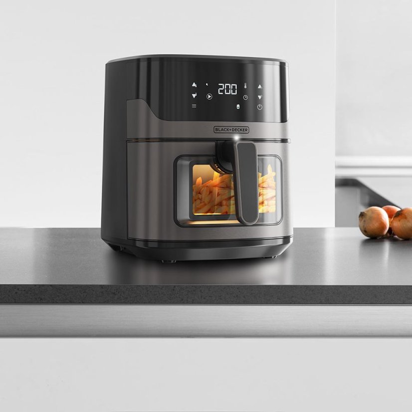 Heißluftfritteuse Black+Decker BXAF6500E schwarz-silber