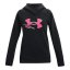 Under Armour Rival Fleece Logo Hoodie for Girls - Color: Black, Size: L